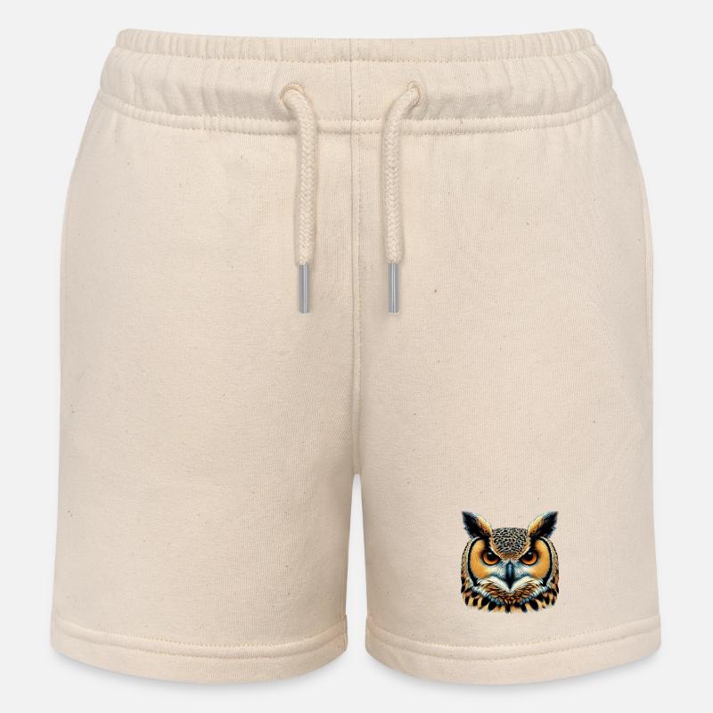 Eule - Kinder Organic Joggingshorts Mini Bolter von Stanley/Stella - Natur