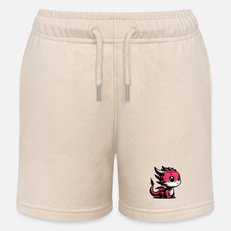Dragon - Kids Organic Sweat Shorts by Stanley/Stella - soft Ecru