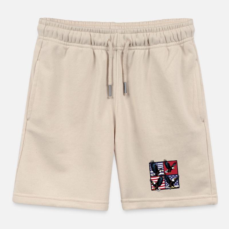 Bald eagle Kids Organic Sweat Shorts by Stanley/Stella