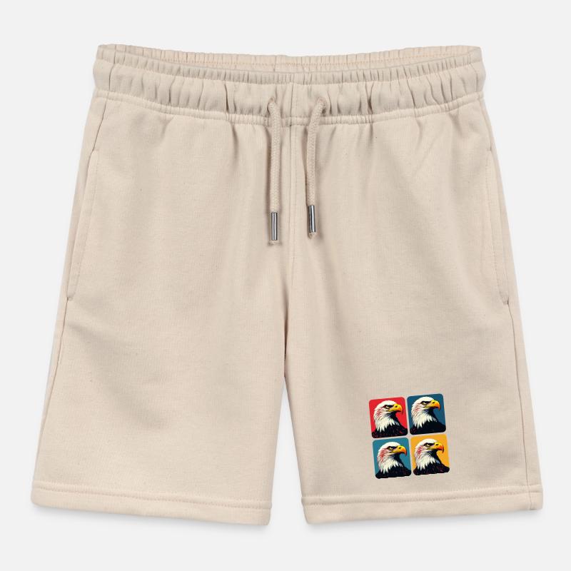 Bald eagle Kids Organic Sweat Shorts by Stanley/Stella