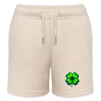 Four-leaf clover - Kids Organic Sweat Shorts by Stanley/Stella - soft Ecru - Front
