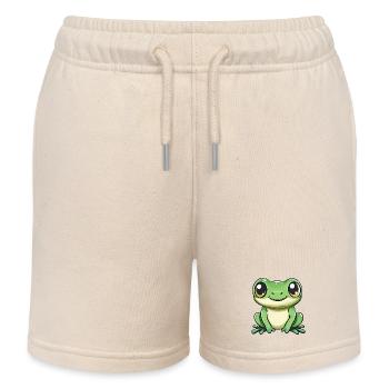 süßer Frosch - Grün - Fröhliches Design. - Kinder Organic Joggingshorts Mini Bolter von Stanley/Stella - Natur - Vorne