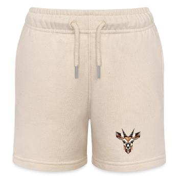 Geometric antelope head – elegance and wilderness - Kids Organic Sweat Shorts by Stanley/Stella - soft Ecru - Front