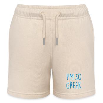 I'M SO GREEK Greek Greece - Kids Organic Sweat Shorts by Stanley/Stella - soft Ecru - Front