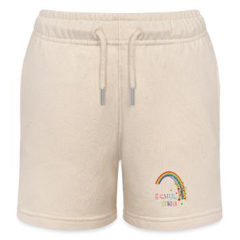 Schulkind Regenbogen - Kinder Organic Joggingshorts Mini Bolter von Stanley/Stella - Natur - Vorne