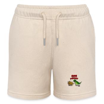 Cartoon Dinos - Kids Organic Sweat Shorts by Stanley/Stella - soft Ecru - Front