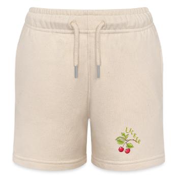 Cherries - Kids Organic Sweat Shorts by Stanley/Stella - soft Ecru - Front