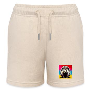 hedgehog - Kids Organic Sweat Shorts by Stanley/Stella - soft Ecru - Front