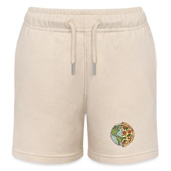 Earth Pizza Slice Design - Kinder Organic Joggingshorts Mini Bolter von Stanley/Stella - Natur - Vorne