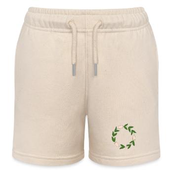 Couronne de fleurs élégante avec des fleurs délicates - Short de jogging enfant bio Stanley/Stella - écru doux - Devant