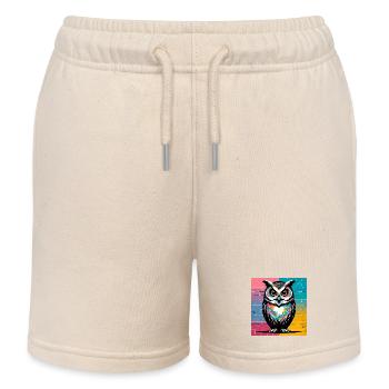 Eule - Kinder Organic Joggingshorts Mini Bolter von Stanley/Stella - Natur - Vorne