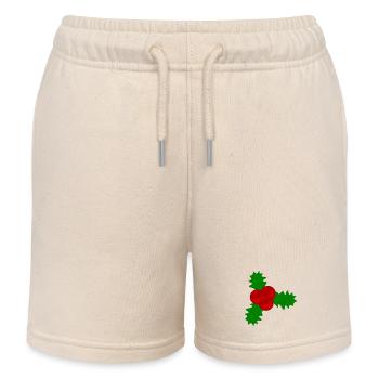 Motif de Noël Baies de Houx - Short de jogging enfant bio Stanley/Stella - écru doux - Devant