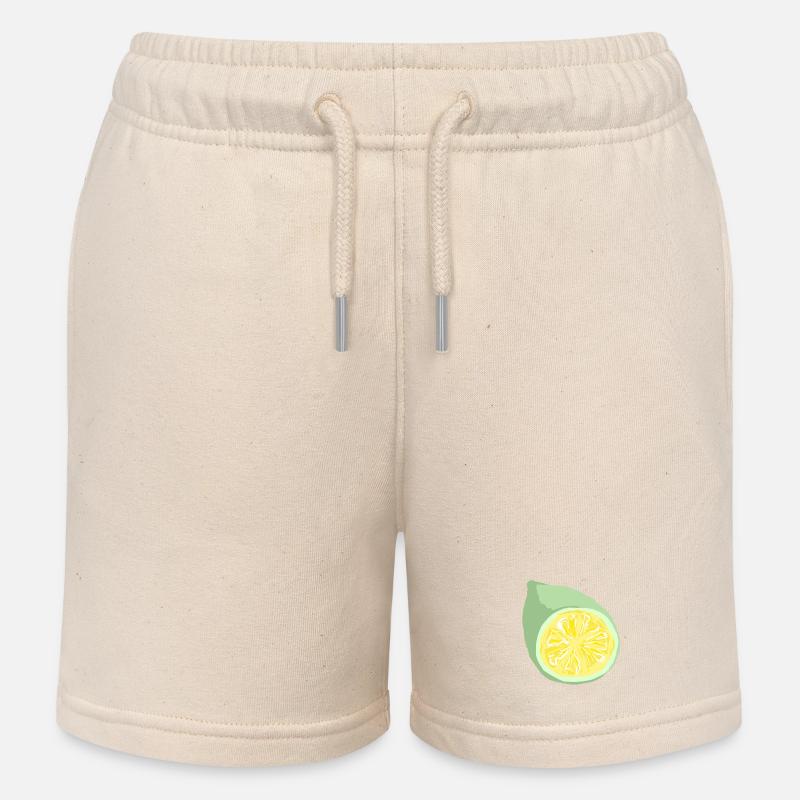 Tranche d’agrumes abstrait - Short de jogging enfant bio Stanley/Stella - écru doux