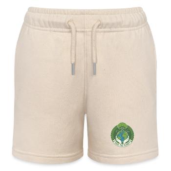 Save The Planet Eco Earth Day Nature Design - Kids Organic Sweat Shorts by Stanley/Stella - soft Ecru - Front