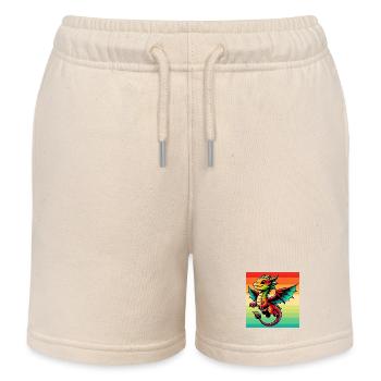 Drache - Kinder Organic Joggingshorts Mini Bolter von Stanley/Stella - Natur - Vorne