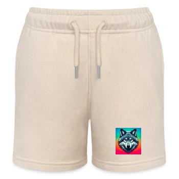 Wolf - Kids Organic Sweat Shorts by Stanley/Stella - soft Ecru - Front