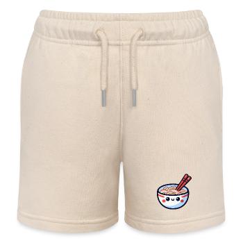 Kawaii ramen bowl with chopsticks - Kids Organic Sweat Shorts by Stanley/Stella - soft Ecru - Front