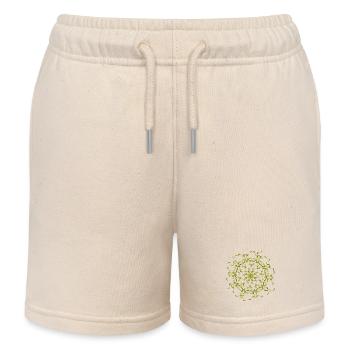 Filigranes Ornament in Grün – florale Mandalaform - Kinder Organic Joggingshorts Mini Bolter von Stanley/Stella - Natur - Vorne