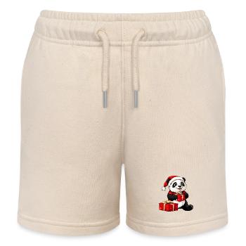 Panda Santa Claus - Short de jogging enfant bio Stanley/Stella - écru doux - Devant