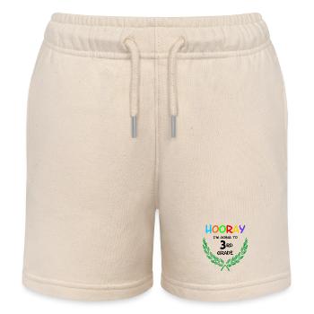 Hurra, ich gehe in die dritte Klasse** - Kinder Organic Joggingshorts Mini Bolter von Stanley/Stella - Natur - Vorne