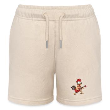Süßes Huhn Henne Hahn Cartoon Musiker Gitarre - Kinder Organic Joggingshorts Mini Bolter von Stanley/Stella - Natur - Vorne