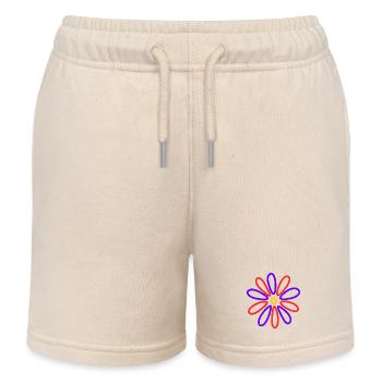 FLOWER. NATURE. ECOLOGY. ANNIVERSARY. FEAST - Kids Organic Sweat Shorts by Stanley/Stella - soft Ecru - Front