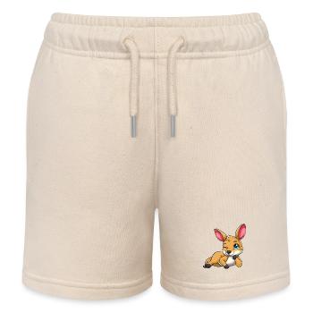 Winking kangaroo in cartoon style - Kids Organic Sweat Shorts by Stanley/Stella - soft Ecru - Front