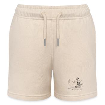 Sommets alpins avec chèvre - Short de jogging enfant bio Stanley/Stella - écru doux - Devant