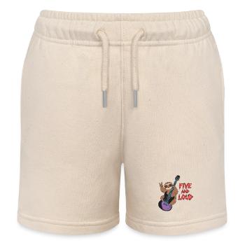 Rocker paresseux à cinq et bruyants - Short de jogging enfant bio Stanley/Stella - écru doux - Devant