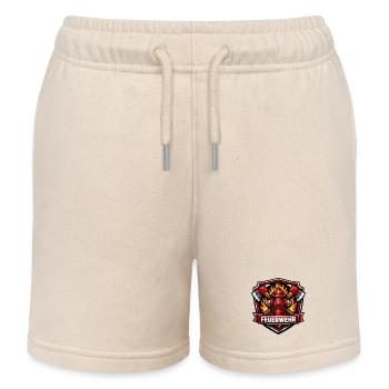 Feuerwehr Logo mit Hydrant und Flammen - Kinder Organic Joggingshorts Mini Bolter von Stanley/Stella - Natur - Vorne