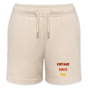 1961 Geburtstag - Vintage since 1961 - Kinder Organic Joggingshorts Mini Bolter von Stanley/Stella - Natur - Vorne