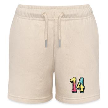 14 Nombre Coloré - Short de jogging enfant bio Stanley/Stella - écru doux - Devant