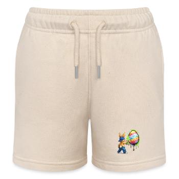 Graffiti Hase mit Osterei - Kinder Organic Joggingshorts Mini Bolter von Stanley/Stella - Natur - Vorne