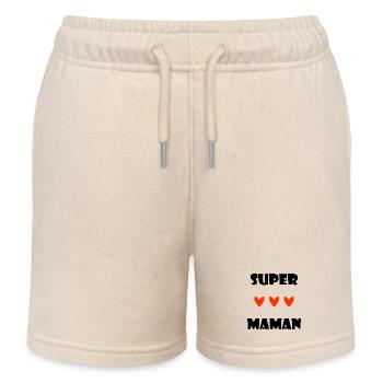 SUPER MOM. HEART. I LOVE MOM. MAMMA. PARTY - Kids Organic Sweat Shorts by Stanley/Stella - soft Ecru - Front