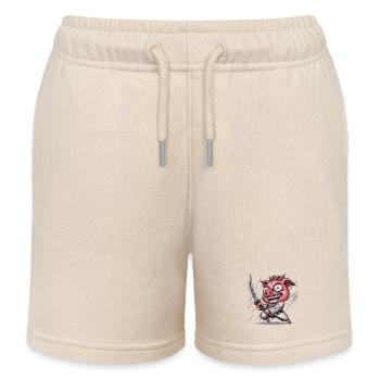 Karate-Sau mit Katana - Kinder Organic Joggingshorts Mini Bolter von Stanley/Stella - Natur - Vorne
