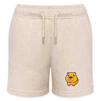Illustration de la mascotte de l’ours potelé - Short de jogging enfant bio Stanley/Stella - écru doux - Devant