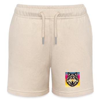 Wolf - Kids Organic Sweat Shorts by Stanley/Stella - soft Ecru - Front