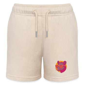 Rat with sunglasses - Kids Organic Sweat Shorts by Stanley/Stella - soft Ecru - Front