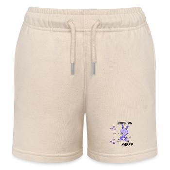 Bunny_hopping_to_be_happy - Short de jogging enfant bio Stanley/Stella - écru doux - Devant