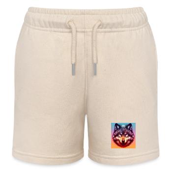 Wolf - Kids Organic Sweat Shorts by Stanley/Stella - soft Ecru - Front