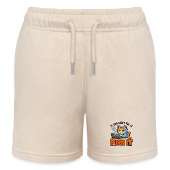 Computer Scientist Cat Burn It - Funny Saying - Kids Organic Sweat Shorts by Stanley/Stella - soft Ecru - Front