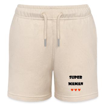 MOM. MOTHER'S DAY. HEART. FEAST. HAPPY BIRTHDAY - Kids Organic Sweat Shorts by Stanley/Stella - soft Ecru - Front