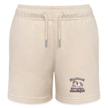 Schlafendes Einhorn Drama Spruch dramatisch - Kinder Organic Joggingshorts Mini Bolter von Stanley/Stella - Natur - Vorne