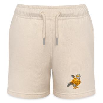 Pigeon steampunk en armure pixel - Short de jogging enfant bio Stanley/Stella - écru doux - Devant