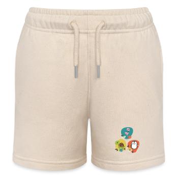 Flamingo Schildkröte Pinguin  - Kinder Organic Joggingshorts Mini Bolter von Stanley/Stella - Natur - Vorne