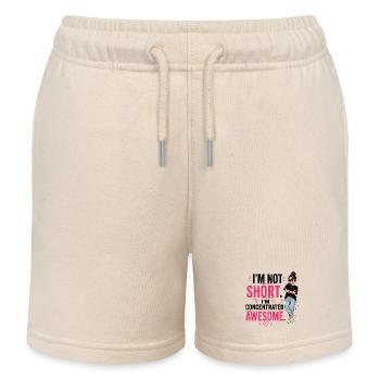 I'm Not Short I'm Concentrated Awesome - Kids Organic Sweat Shorts by Stanley/Stella - soft Ecru - Front