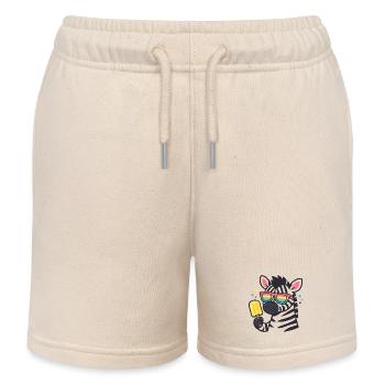 Zebra mit Regenbogenbrille und Eis - Kids Organic Sweat Shorts by Stanley/Stella - soft Ecru - Front
