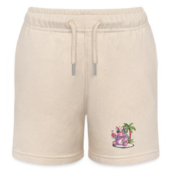 Nashorn Sommer Palme - Kinder Organic Joggingshorts Mini Bolter von Stanley/Stella - Natur - Vorne