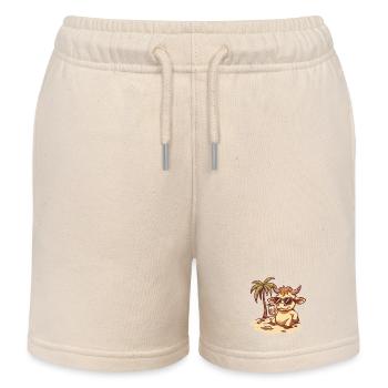 Taurus Summer Palm Tree - Kids Organic Sweat Shorts by Stanley/Stella - soft Ecru - Front
