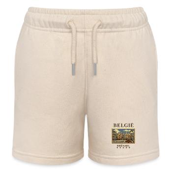 Belgien Brüssel Vintage Reisemarke - Kinder Organic Joggingshorts Mini Bolter von Stanley/Stella - Natur - Vorne